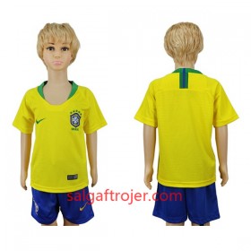 Brasilien Fodboldtrøjer Børn Hjemmebanesæt VM 2018